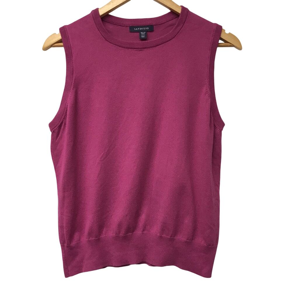 Lands End Sweater Womens Medium Petite 10 12 Purple
